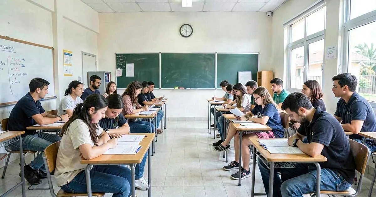 Documento impresso com o título "Planos de Aula: Revolução Francesa", contendo objetivos, conteúdos, metodologia e avaliação para o Ensino Médio conforme a BNCC, acompanhado de uma caneta preta sobre uma mesa de madeira e o logo colorido das Escolas Disruptivas no topo da página.