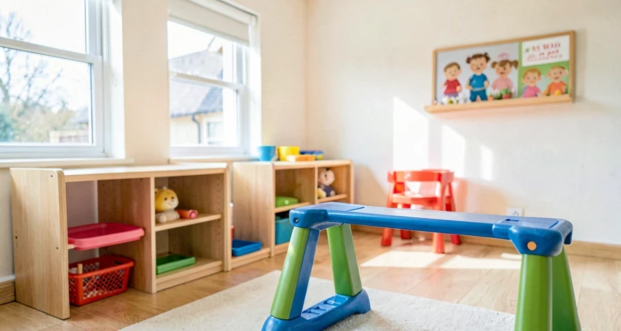 espaço preparado para atividade de movimento amplo com bebês na creche