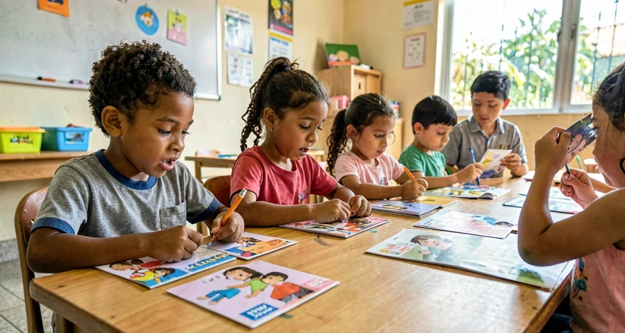 cartões de expressões faciais usados em atividade de reconhecimento emocional na creche
