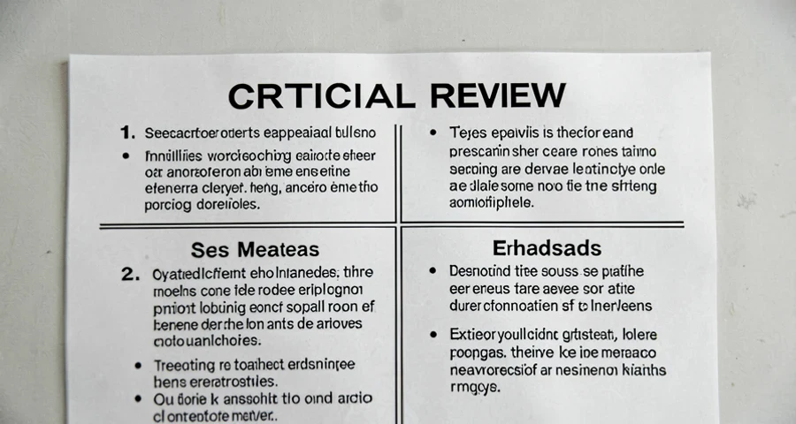 cartaz mostrando a estrutura de uma resenha crítica com quatro partes