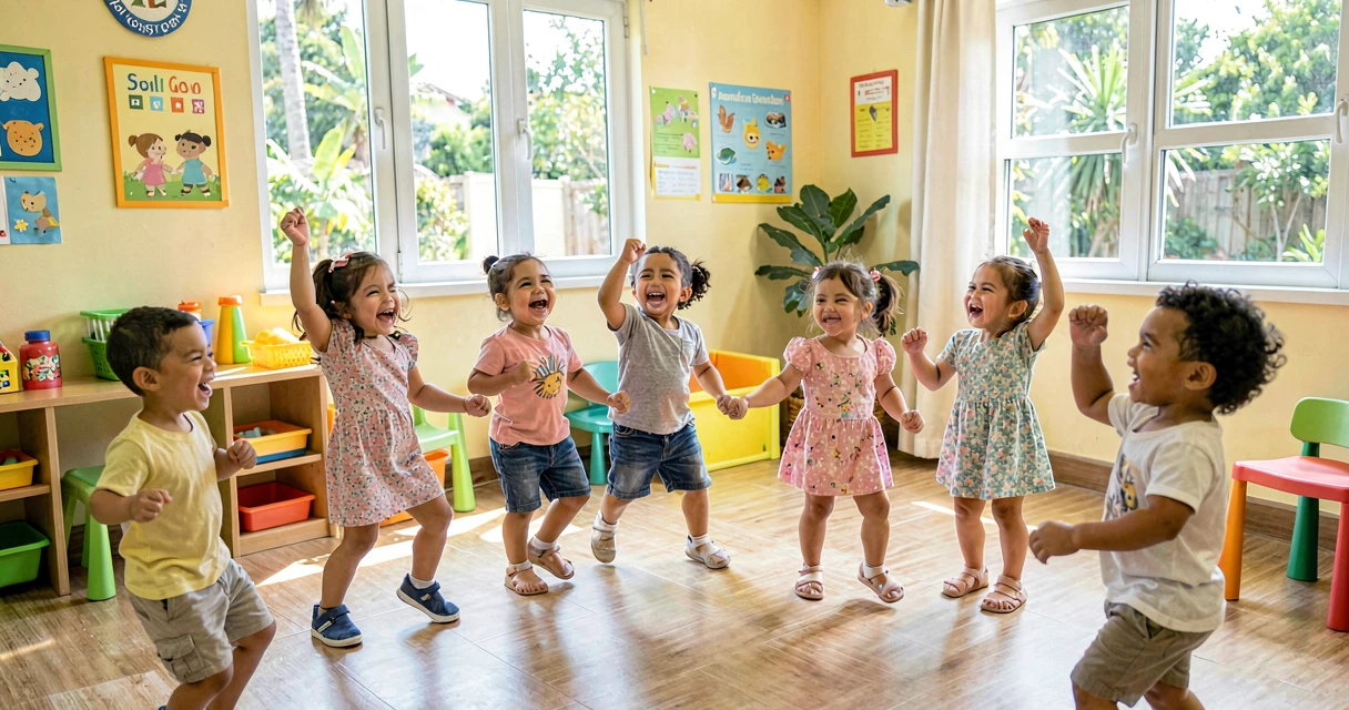 plano de aula balançando os quadris: crianças da creche imitando dança havaiana