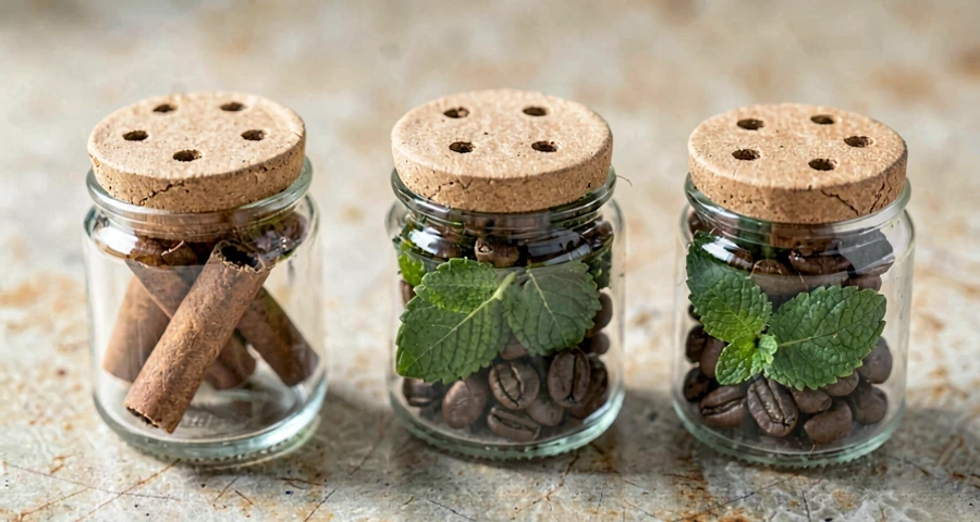 potinhos aromáticos usados em atividade sensorial na creche