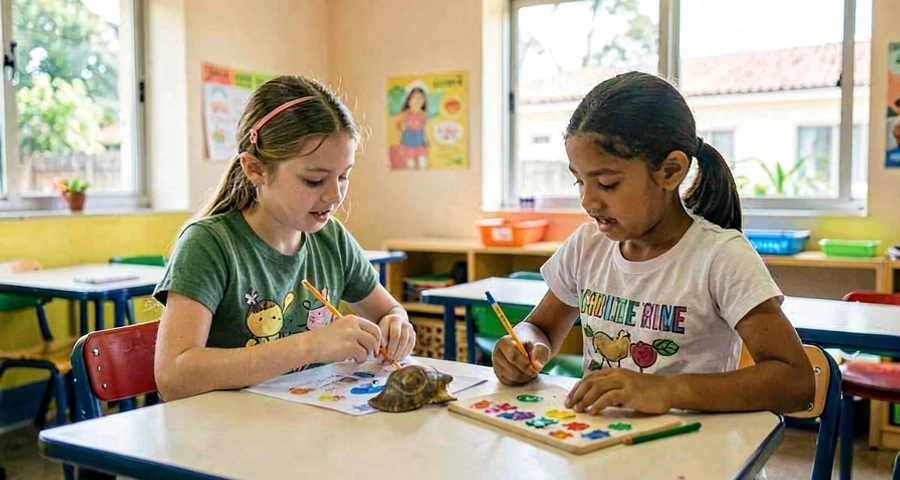 joaninha e caramujo comparados em atividade investigativa na creche