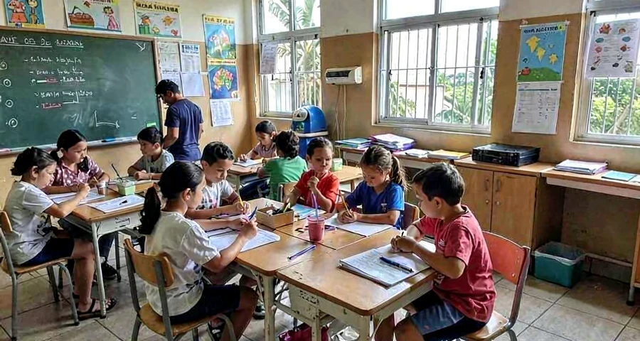 novo espaço da escola explorado em atividade de familiaridade ambiental