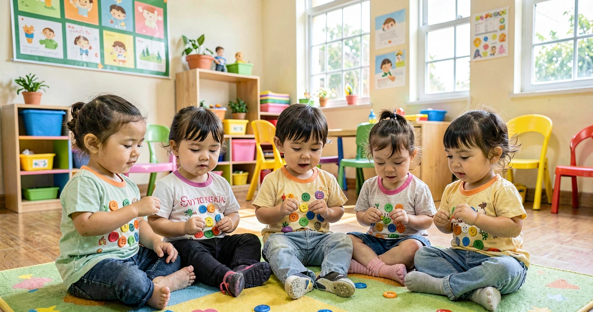 plano de aula contando botões da roupa: crianças da creche contando elementos das próprias roupas