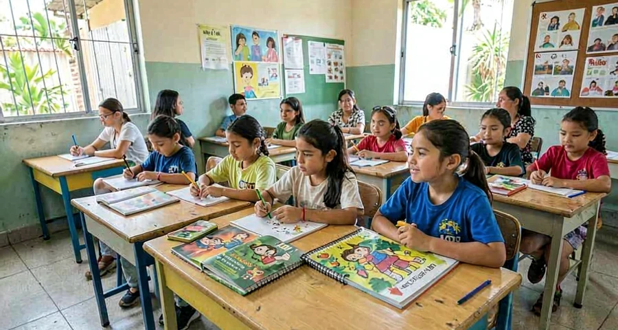 contação de história coletiva com livro ilustrado na creche