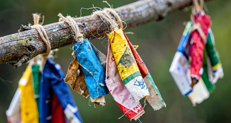 móbile de materiais recicláveis pendurado em suporte na atividade artística