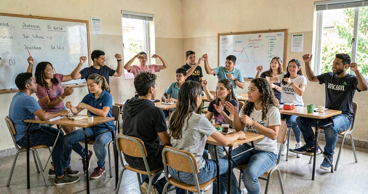 plano de aula arranjo musical: alunos do 9º ano criando ritmo com percussão corporal em grupo