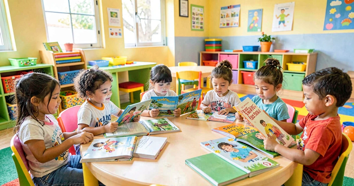 plano de aula escolhendo o livro: crianças da creche votando em livro para roda de histórias