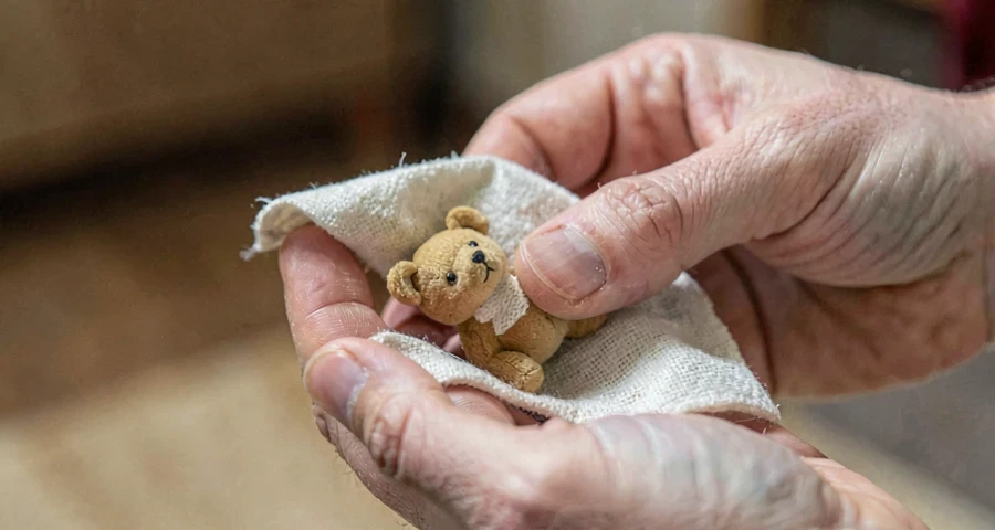 criança da creche revelando objeto escondido em atividade matemática na creche