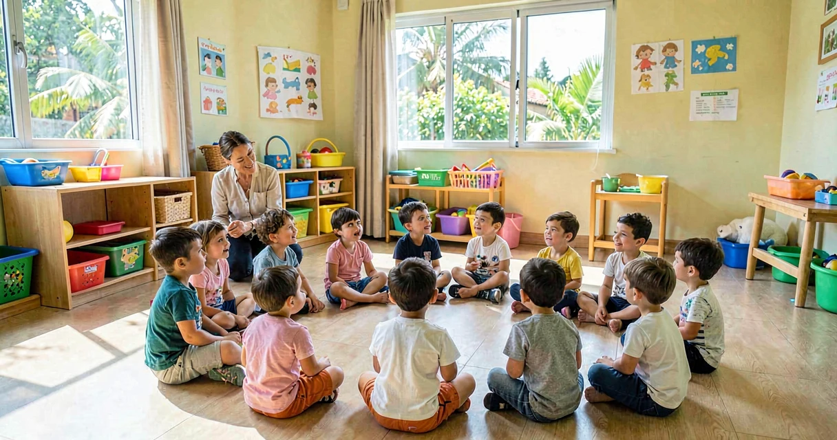 plano de aula quantos amigos na roda: crianças da creche sendo contadas em roda diária