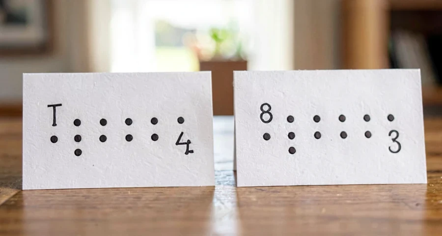pares de cartões numéricos usados em atividade matemática na creche