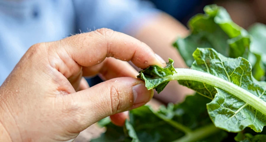 criança explorando sensorialmente um alimento em atividade na pré-escola