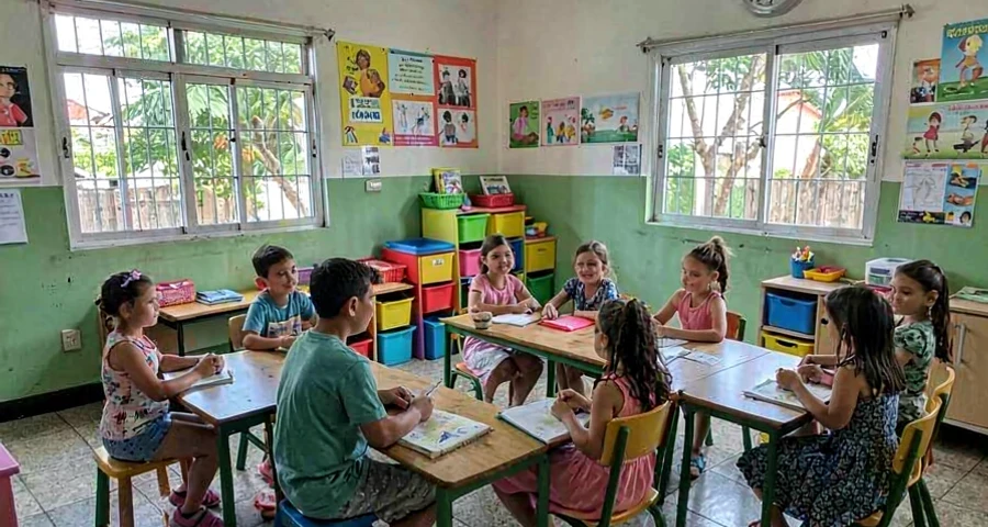 contação de história de repetição com participação coletiva na creche