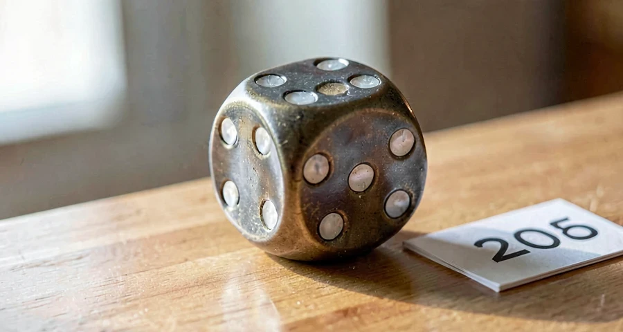 dado grande sendo lançado ao lado de cartão de números em jogo matemático