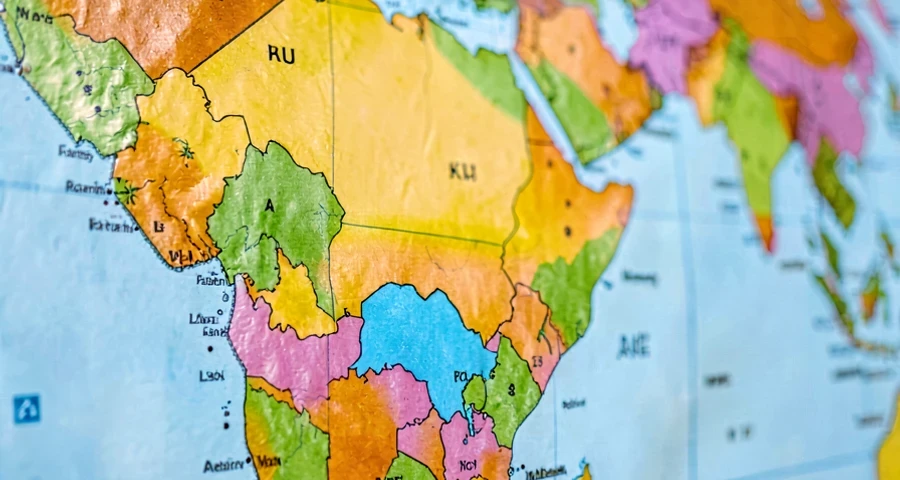 mapa-múndi colorido destacando o formato do brasil em atividade de geografia