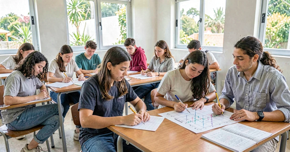 plano de aula distância entre pontos: alunos do 9º ano marcando pontos em plano cartesiano