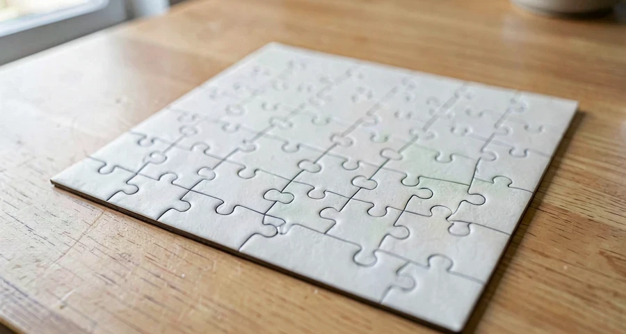 quebra-cabeça montado completo em atividade matemática na pré-escola