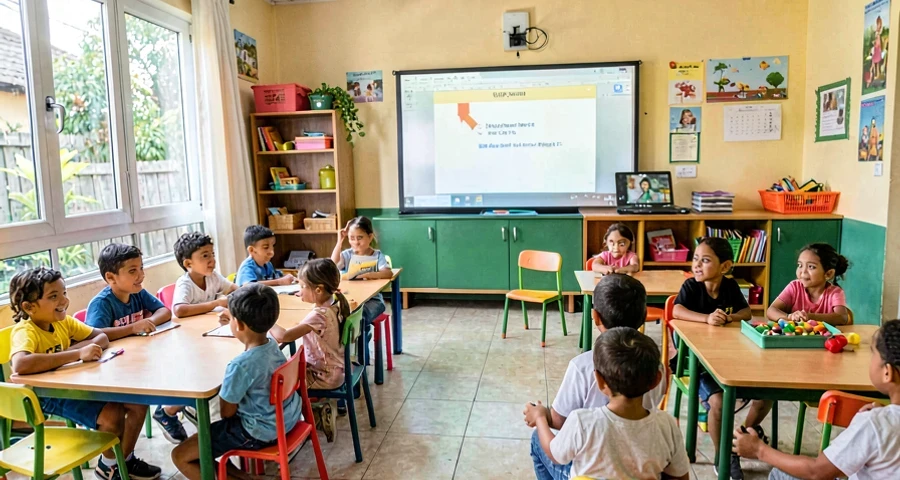sala preparada para atividade de apresentação da rotina às famílias na creche