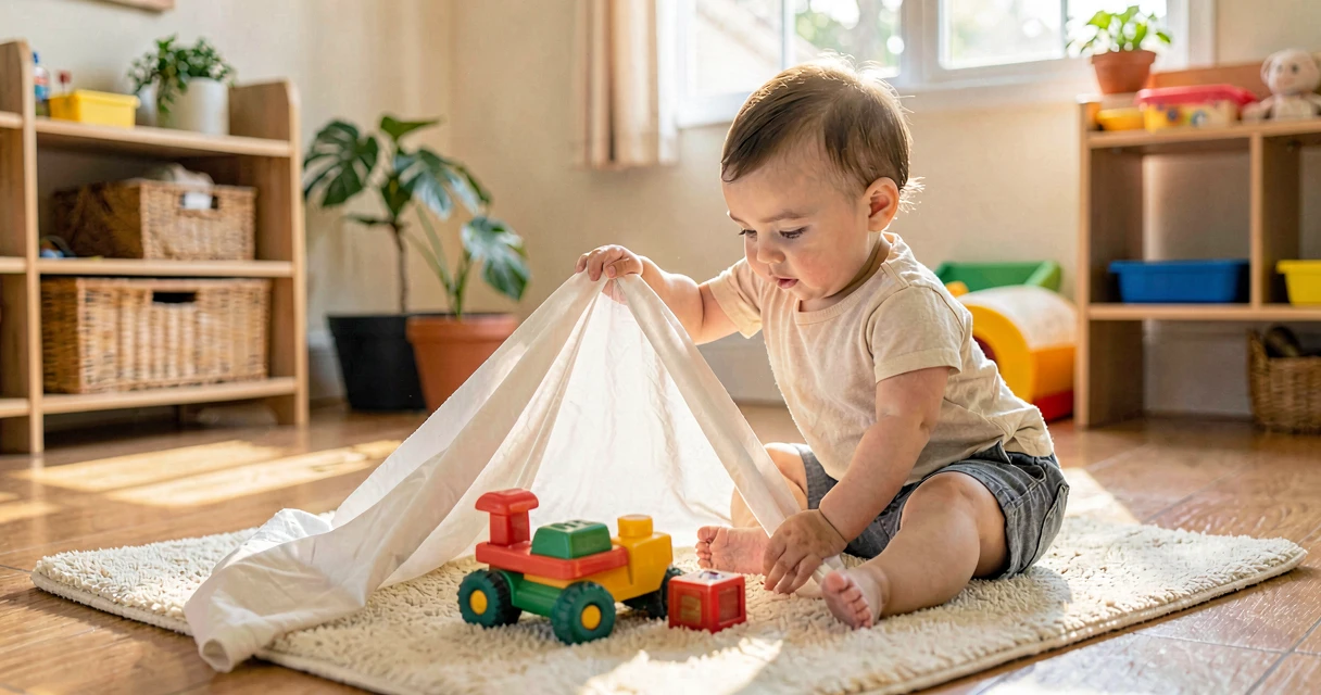 plano de aula onde está o objeto: bebê da creche buscando brinquedo escondido