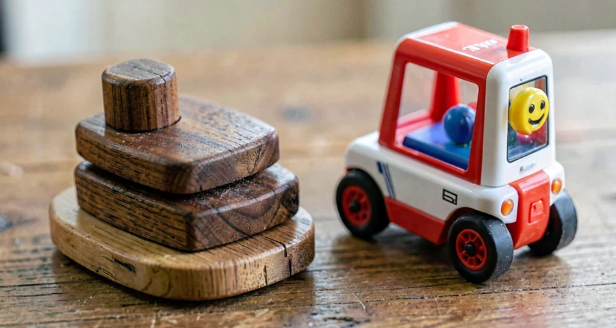 brinquedo tradicional comparado a brinquedo moderno em atividade histórica