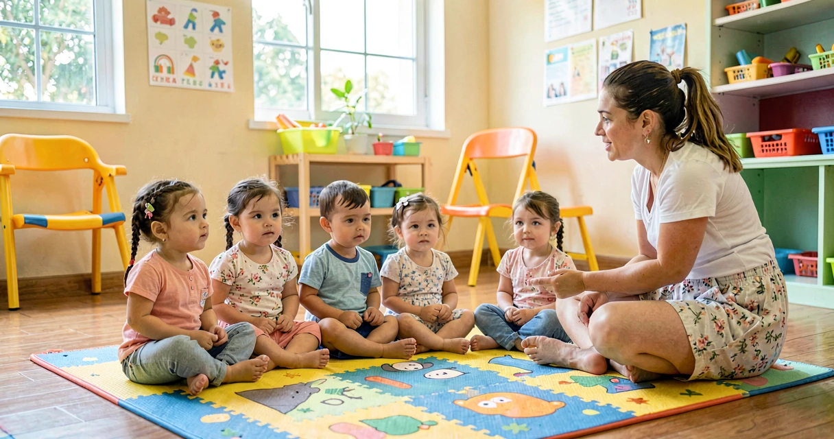 plano de aula ouvindo os sons: bebês da creche em momento de escuta atenta