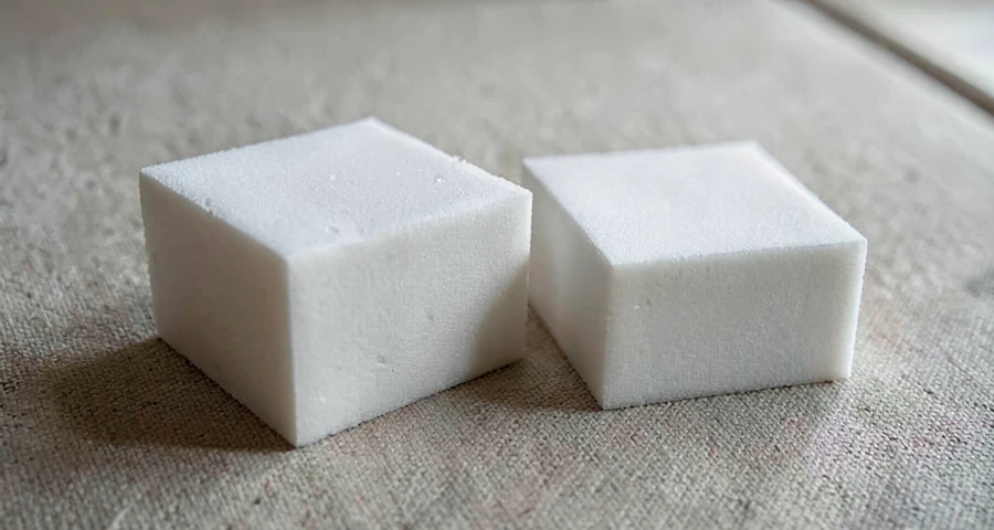 blocos de espuma usados em atividade de salto na creche