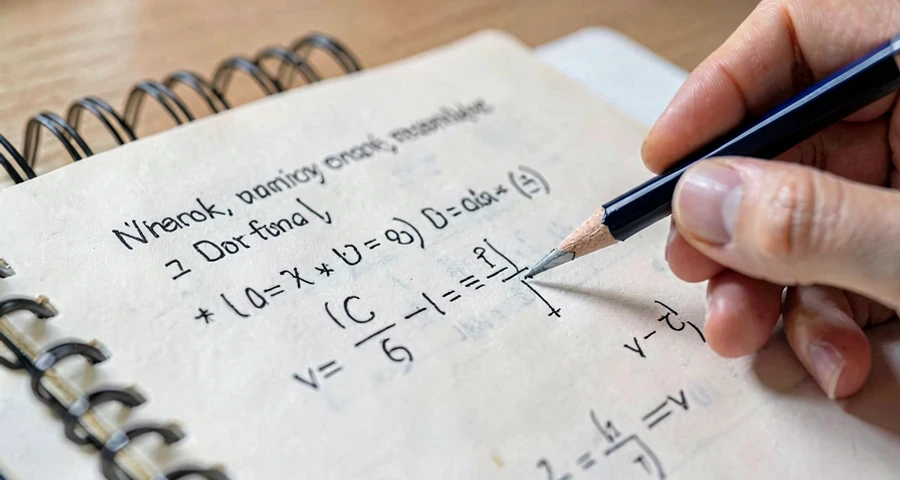 caderno de aluno com verificação da solução de um sistema de equações