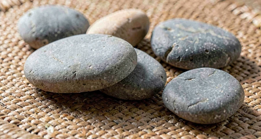 pedras lisas de tamanhos variados usadas em atividade sensorial na creche