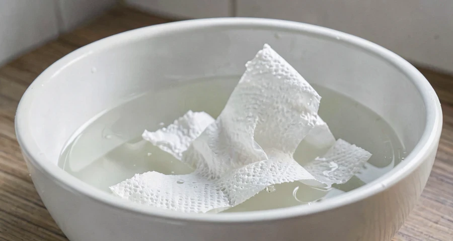 papel higiênico se desmanchando na água em atividade investigativa na creche