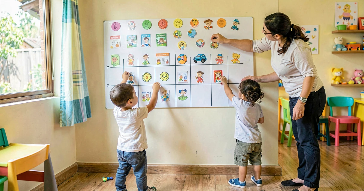 plano de aula gráfico de preferências: crianças da creche votando e registrando escolhas